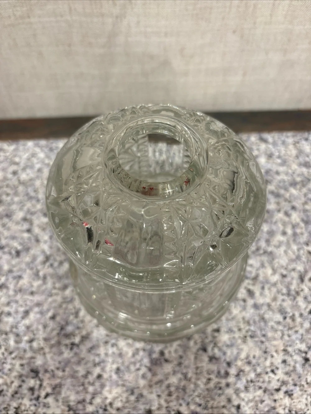 Vintage Indiana Glass Stars and Bars Fairy Lamp - READ